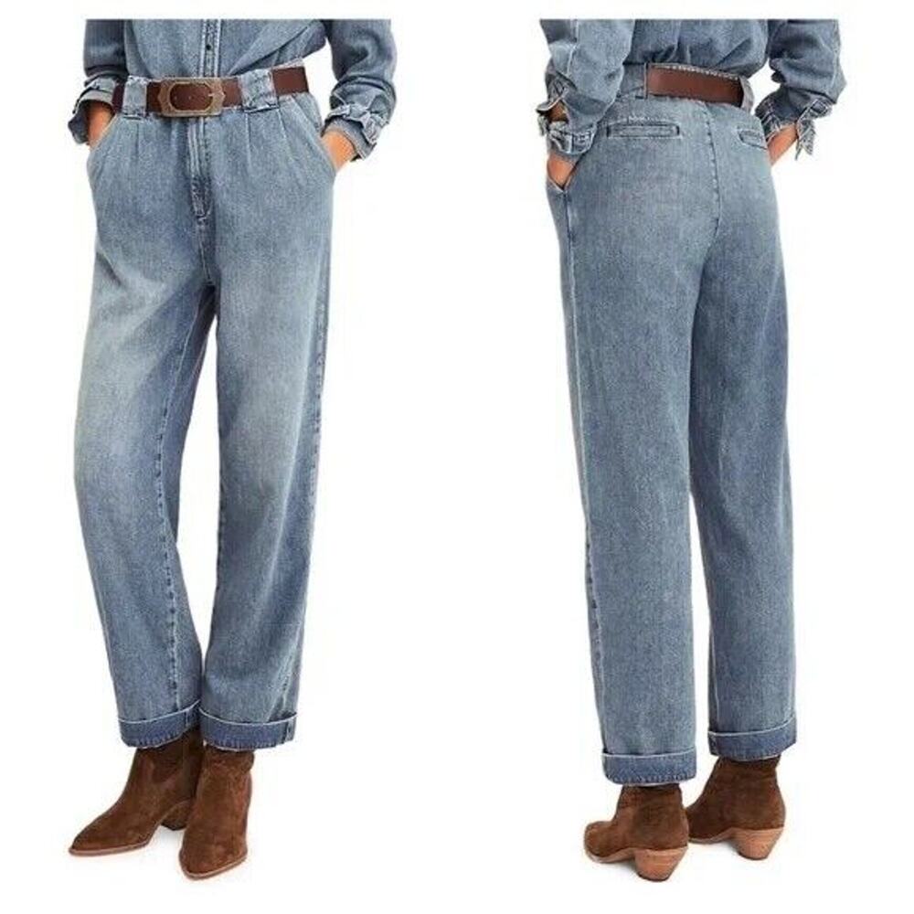 BA&SH Saxo Taper Denim Jeans In Light Blue Small US 4